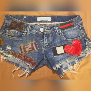 Tanya Marie Shorts, Size 28, denim patches
